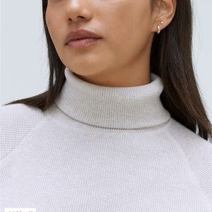 Everlane The Organic Cotton Turtleneck Waffle Tee - Heathered Tan